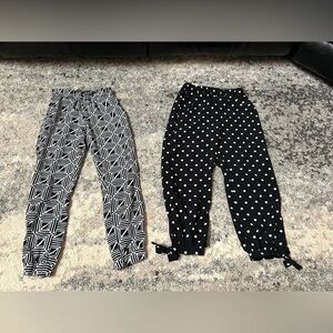 Girls size 6/7 black and white pants